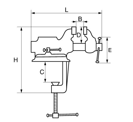 Bahco 834V-2 Schraubstock mit austauschbaren Backen 63 mm