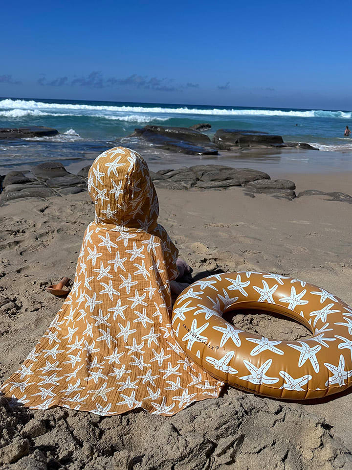 Swim Essentials Poncho ''Sea Star'' in Hellbraun - (L)55 x (B)50 cm günstig kaufen onesize