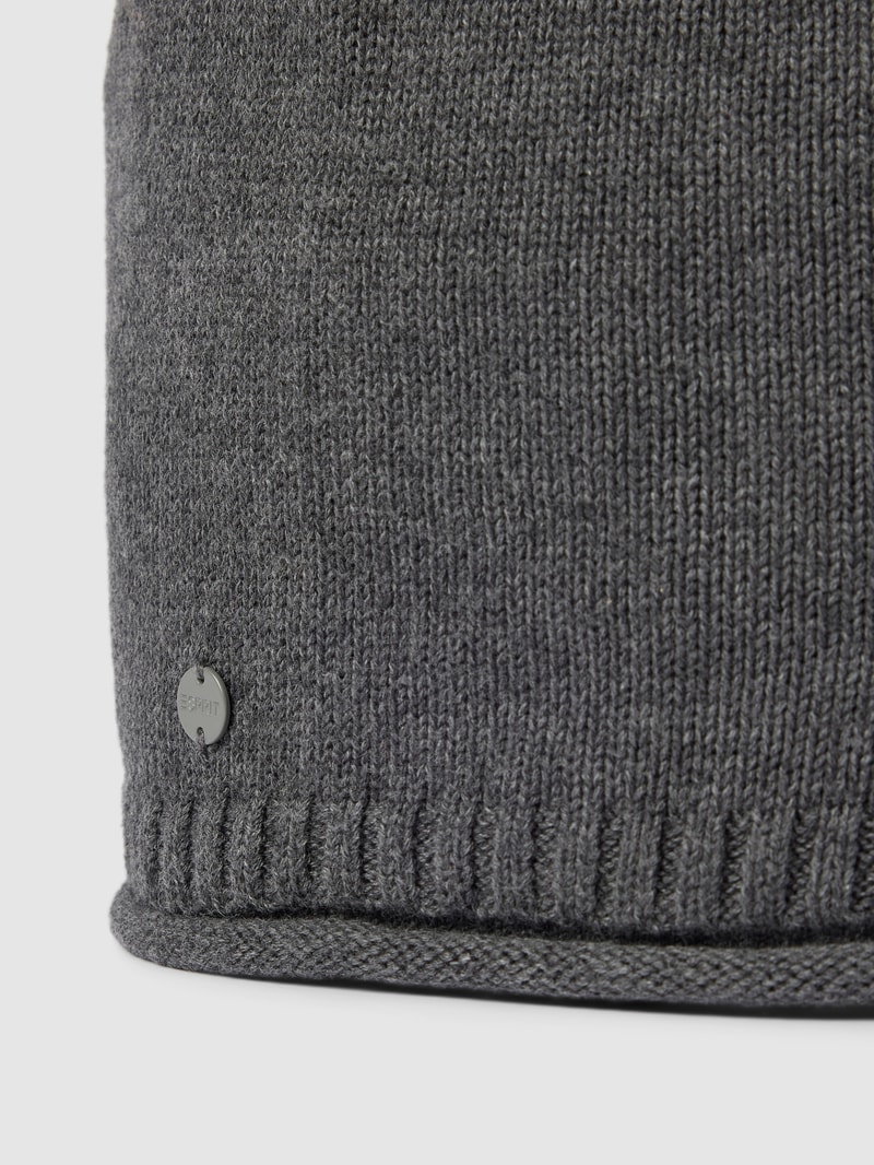 Beanie mit geripptem Abschluss in anthrazit