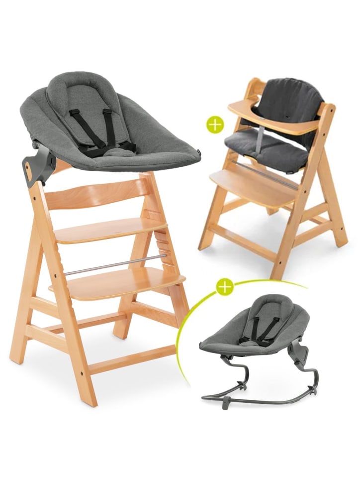 Hauck Alpha Plus Natur 4-tlg. Newborn Set - Hochstuhl   2in1 in beige,grau günstig kaufen onesize