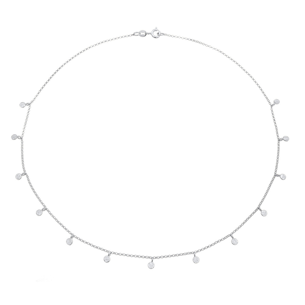 Elli Elli Collier Femmes Plaquette Basique Mat en Argent Sterling 925 Bijoux