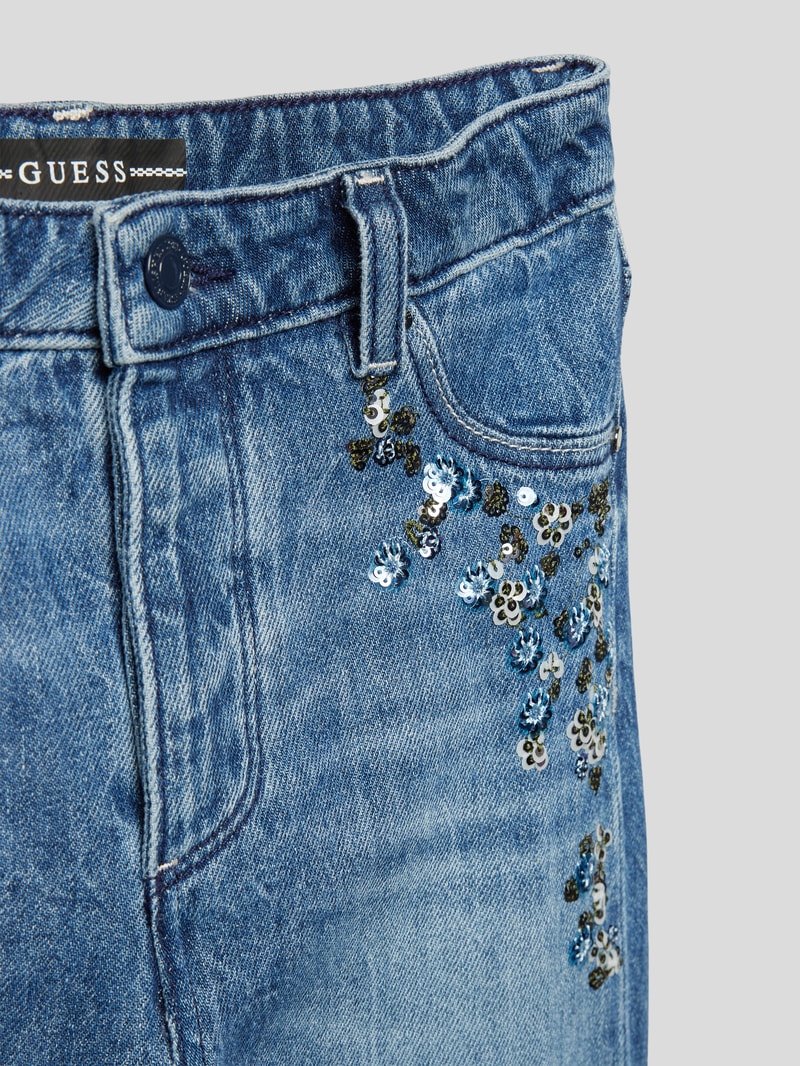 Mum Fit Jeans mit Paillettenbesatz Modell 'MINIME' in blau