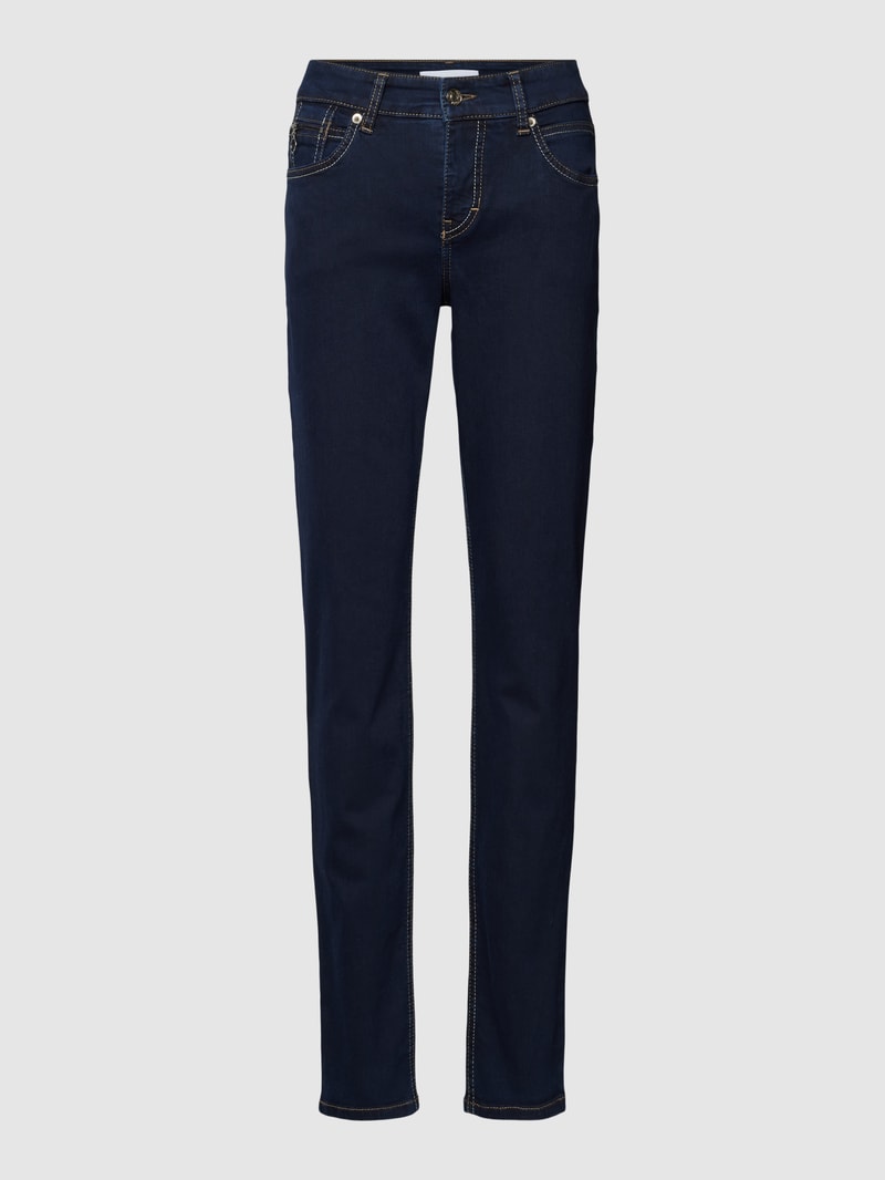 Slim Fit Jeans mit Reißverschlusstasche in marineblau