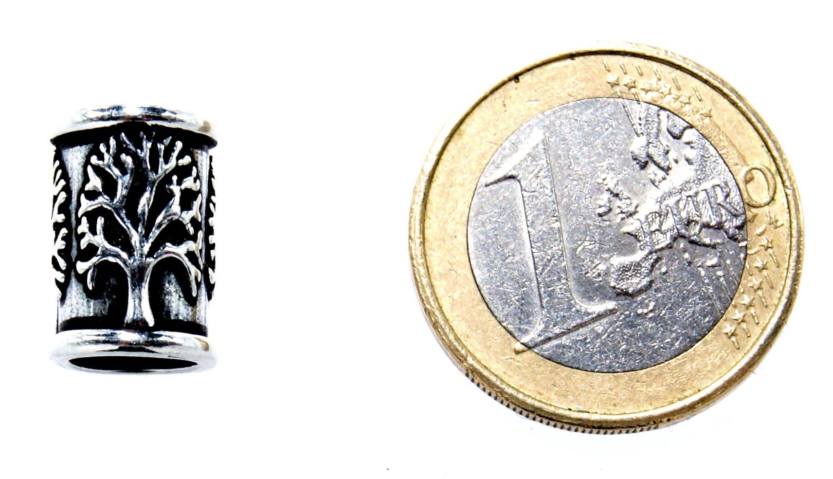 Kiss of Leather Bartstyling-Set Bartperle Lebensbaum Silber 925 Haarschmuck Wikinger Bartschmuck