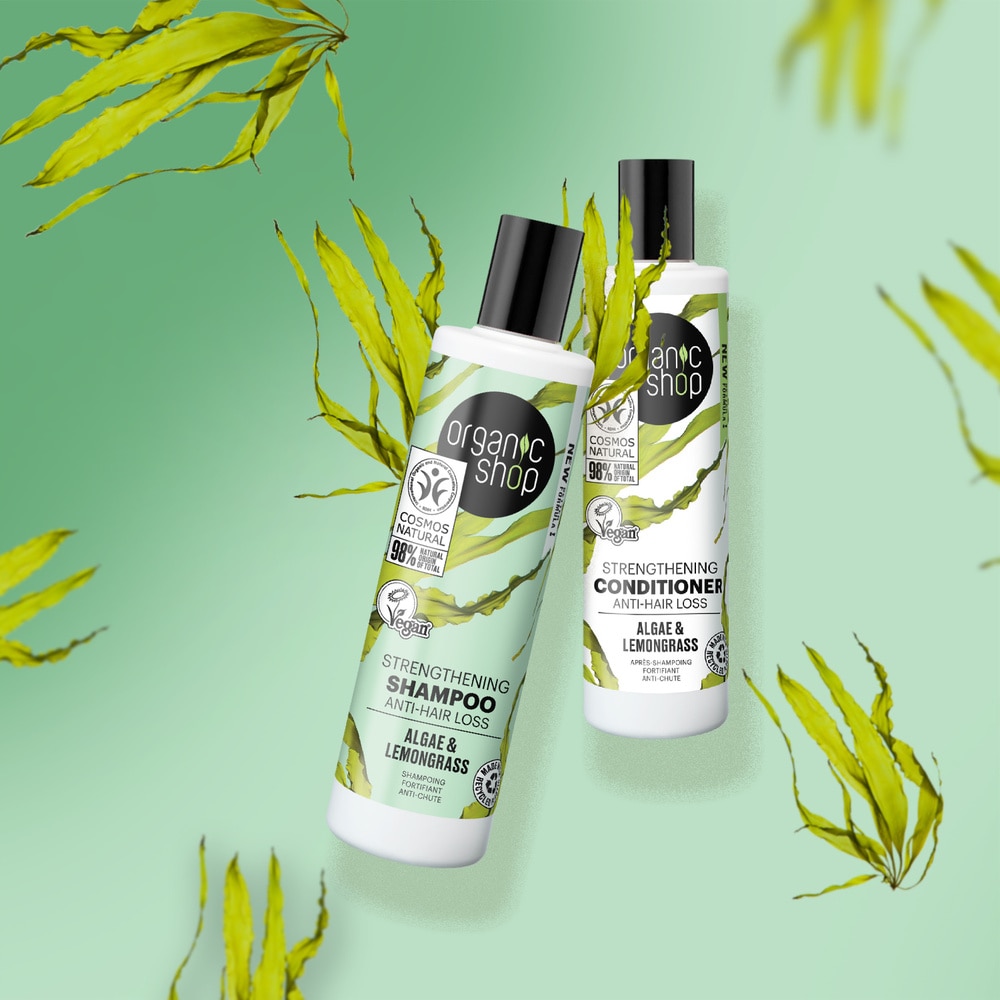 organic shop Après-shampoing anti-chute Algue Citronnelle Vegan Naturel Après-shampoing