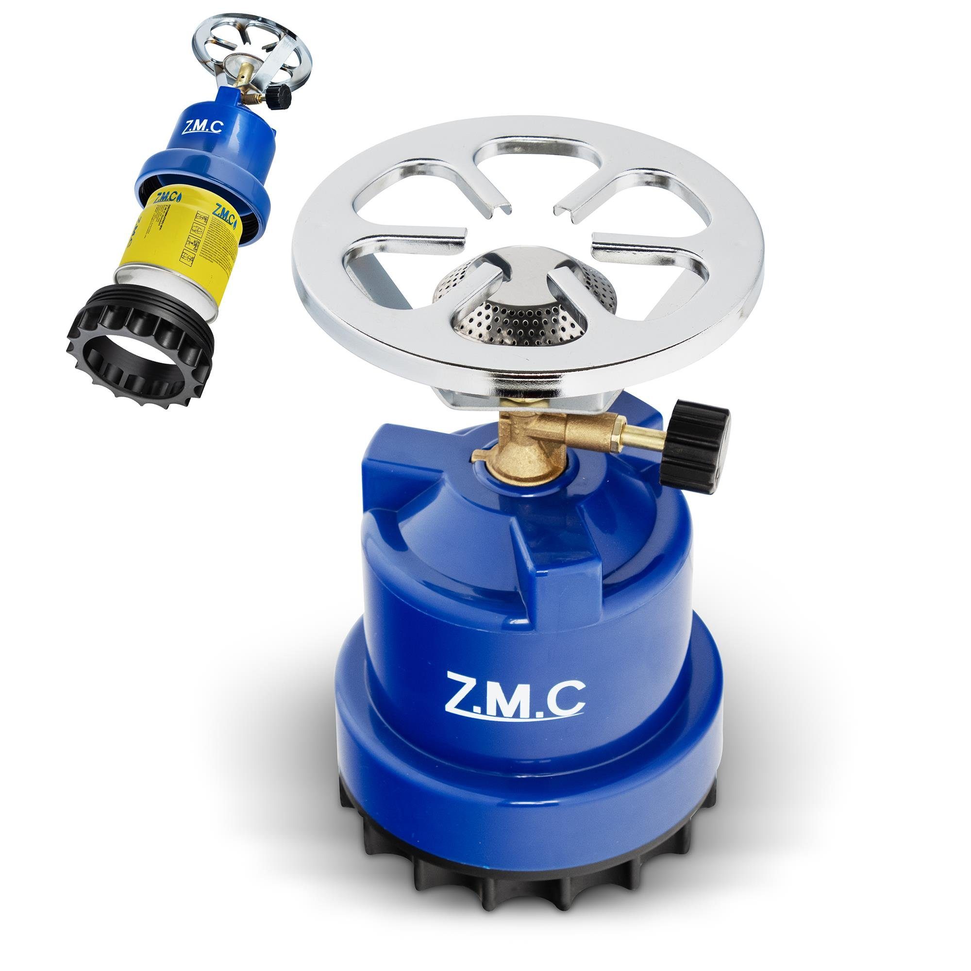 ZMC Gaskocher Campingkocher Gaskocher Shisha Kohleanzünder + 10x Gaskartuschen 190g, (Maximale Temperatur: 1100W / Gewicht: 520g / Butangas), Butangasbrenner Kartuschenkocher Kochfeld für Festivals, Wanderungen