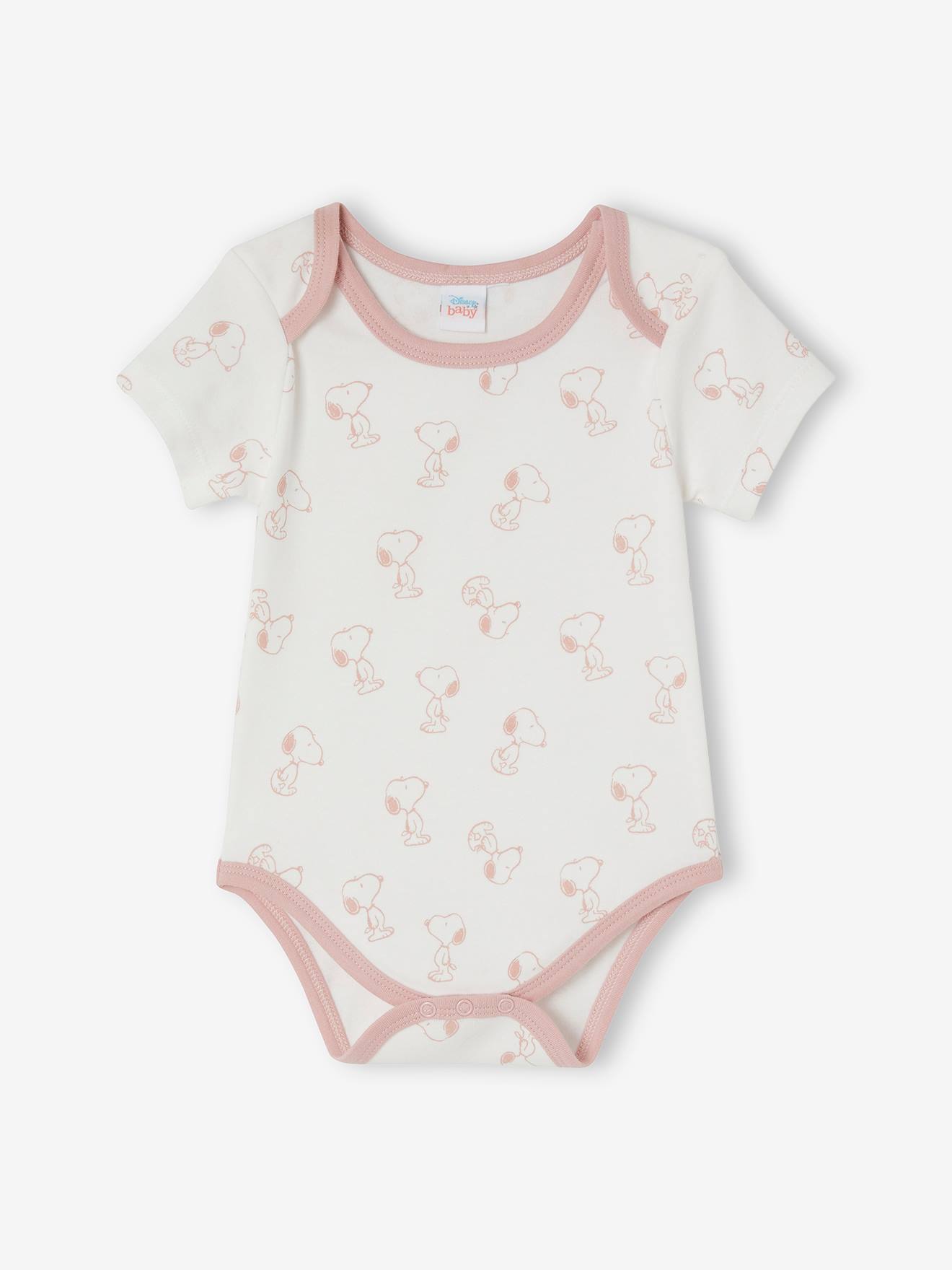 Lot de 2 bodies bébé fille Snoopy Peanuts® lot blanc et rose