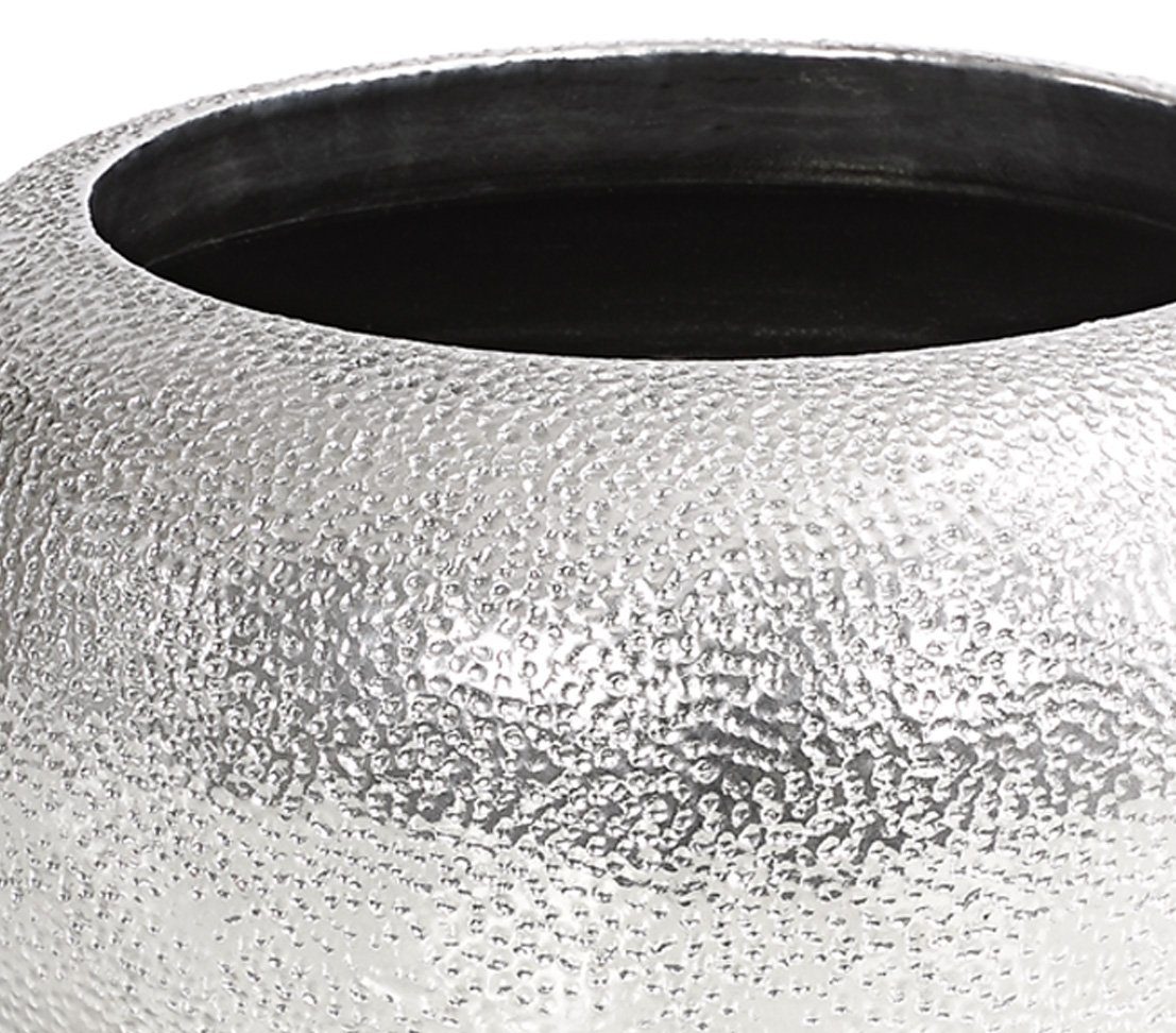 Dehner Übertopf Rosella bauchig, versch. Größen, handgefertigt, chromfarbene Glanzoptik für eine stilvolle Wohnraumgestaltung