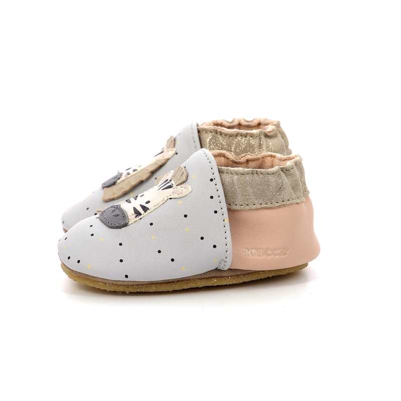 Chaussons cuir tannage végétal Cute Zebra Crp