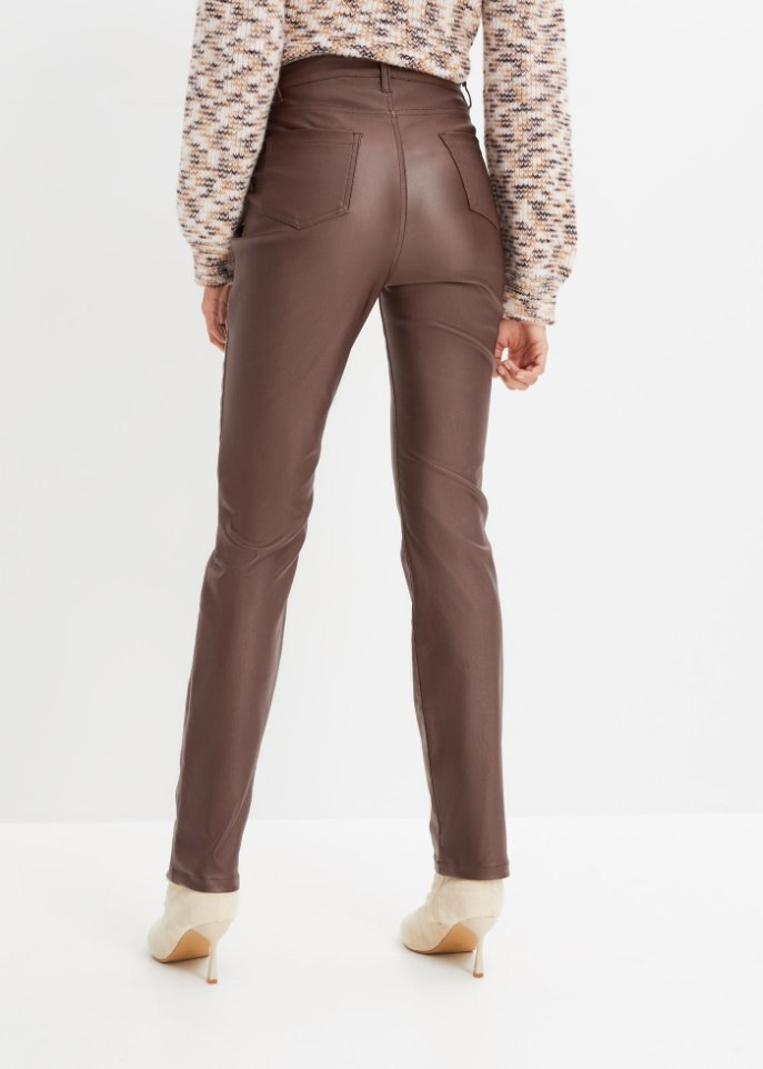 Lederimitat-Hose mit schrägem Bund