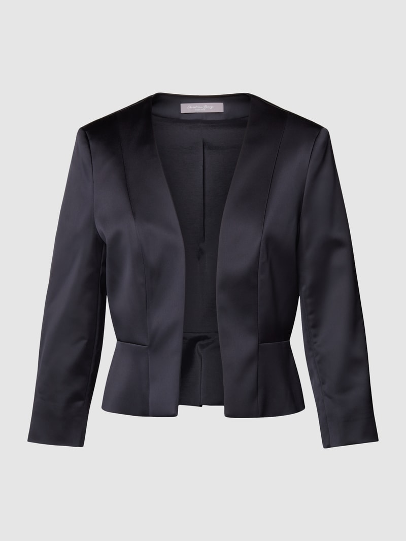 Blazer mit Schalkragen in marineblau meliert