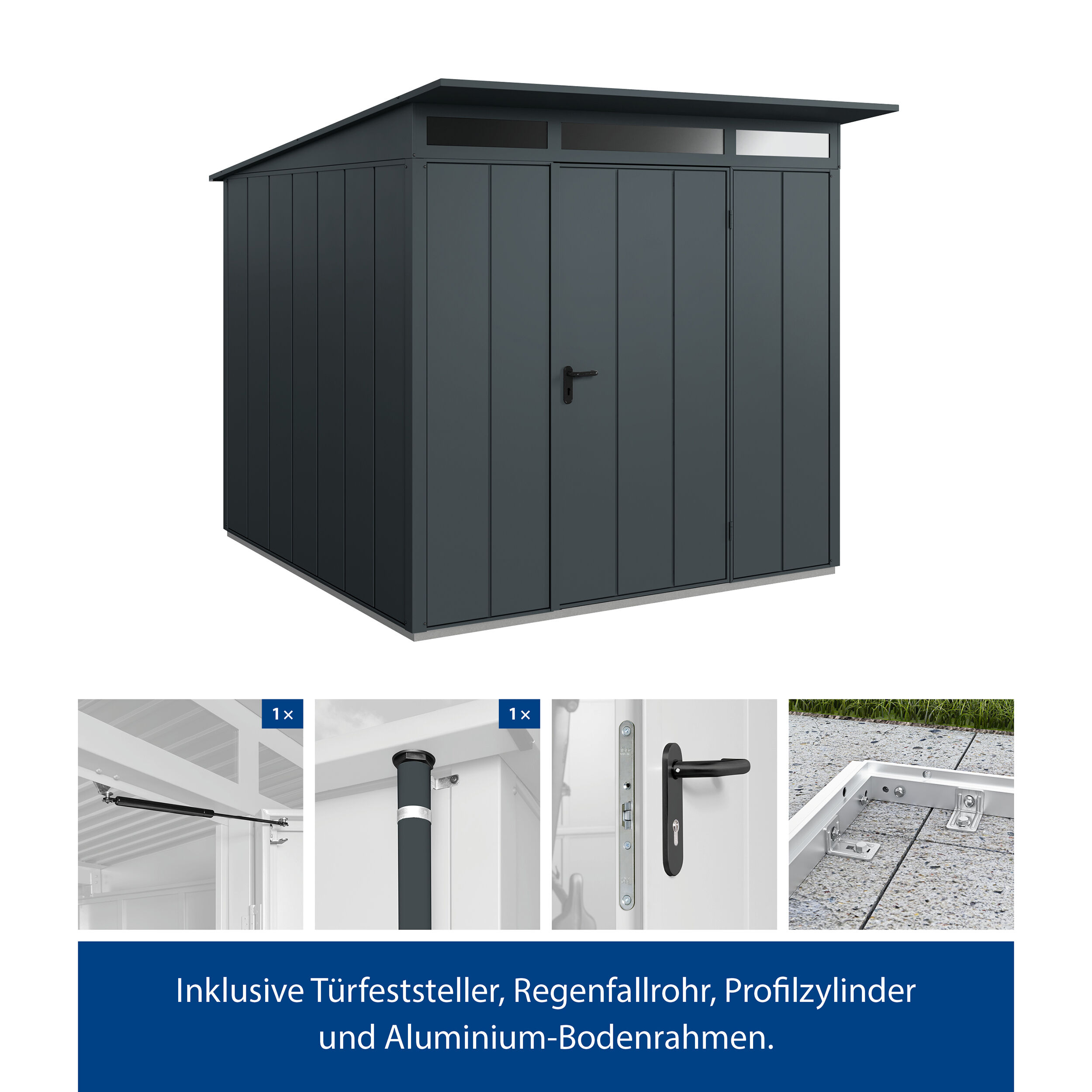 Set Berry Modern-P,Typ 2 Gerätehaus - Anthrazit