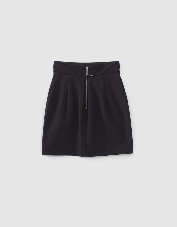 Jupe droite courte noire détails chaînes Femme