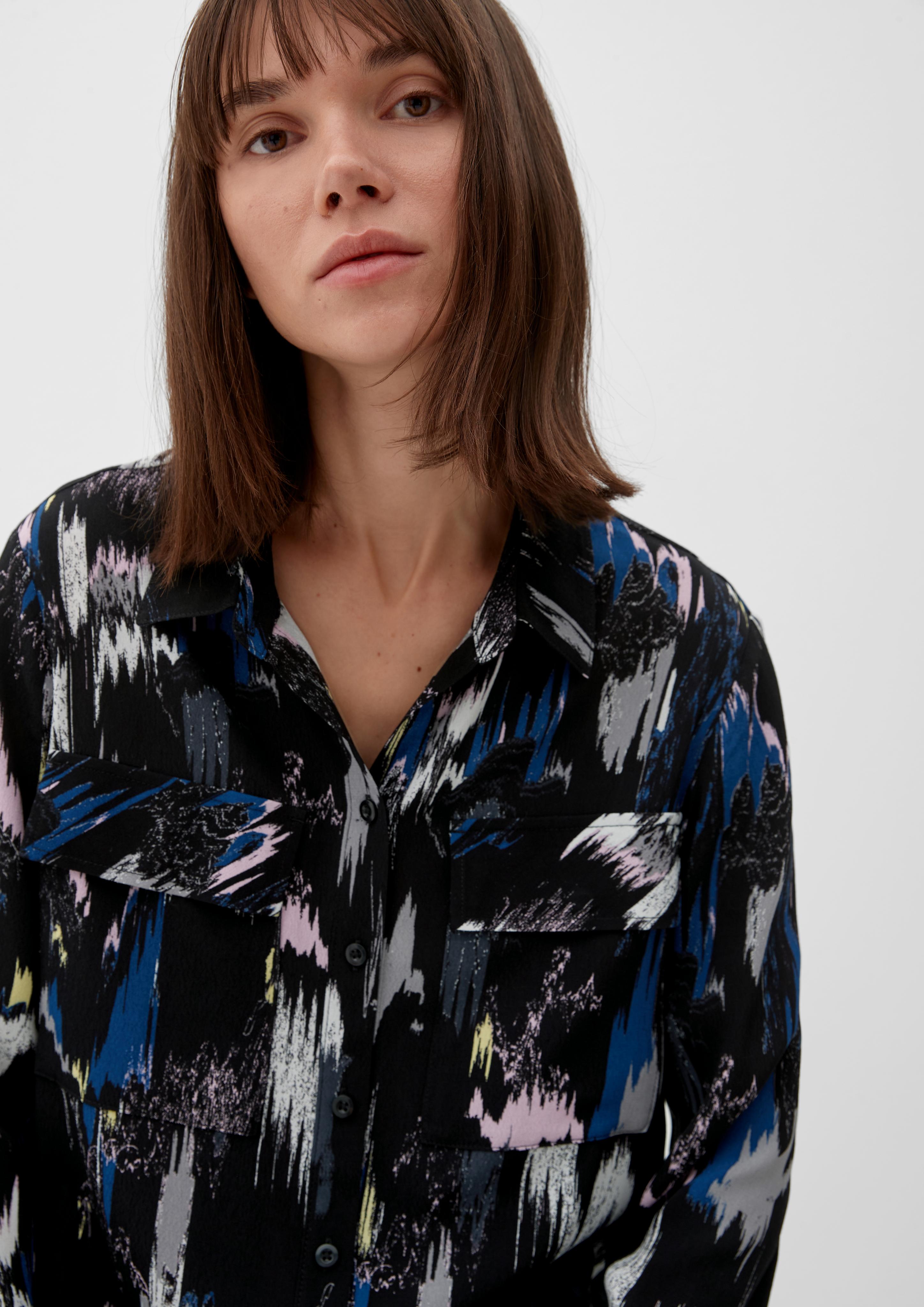 Viskosebluse mit Allovermuster  2124786-99A1