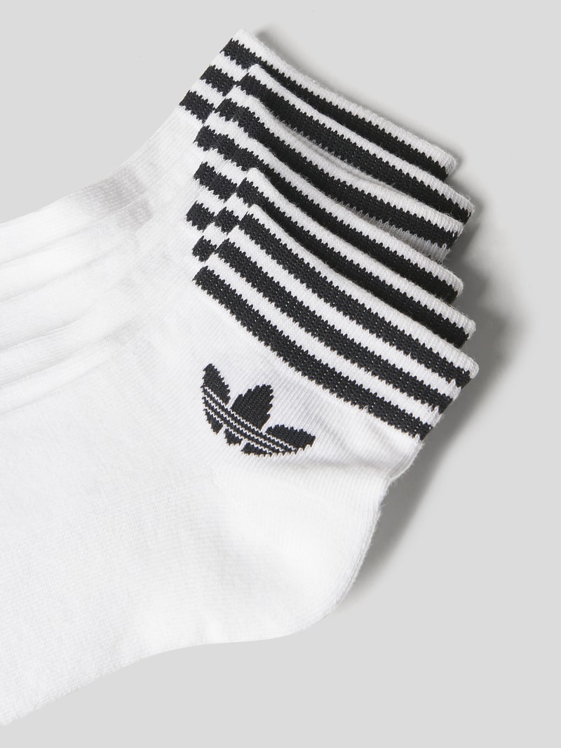 Sneakersocken aus elastischem Baumwoll-Mix im 3er-Pack in weiß