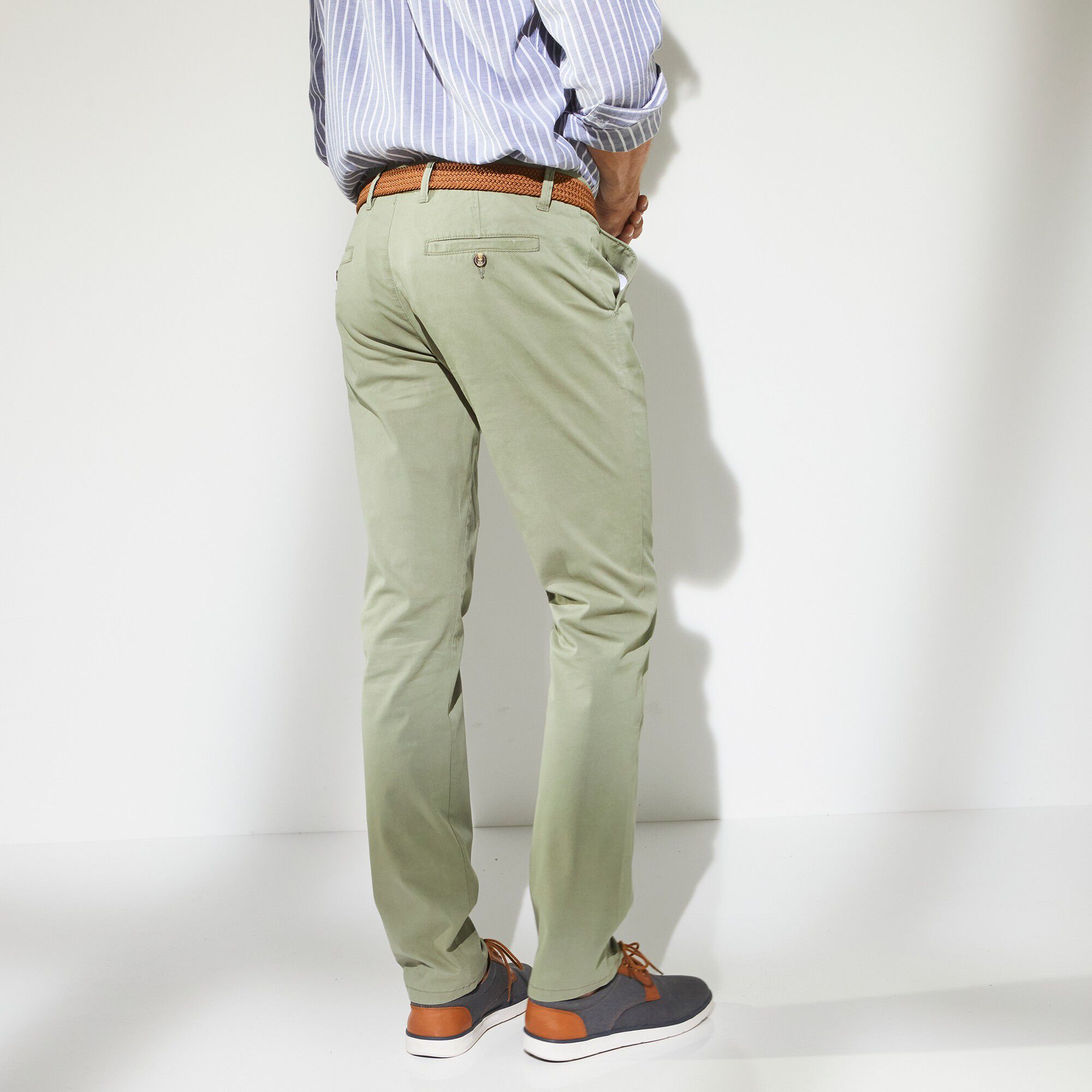 Pantalon chino uni sergé stretch grand confort