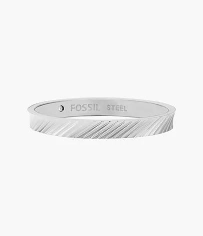 Fossil Ring Harlow Linear Texture Edelstahl
