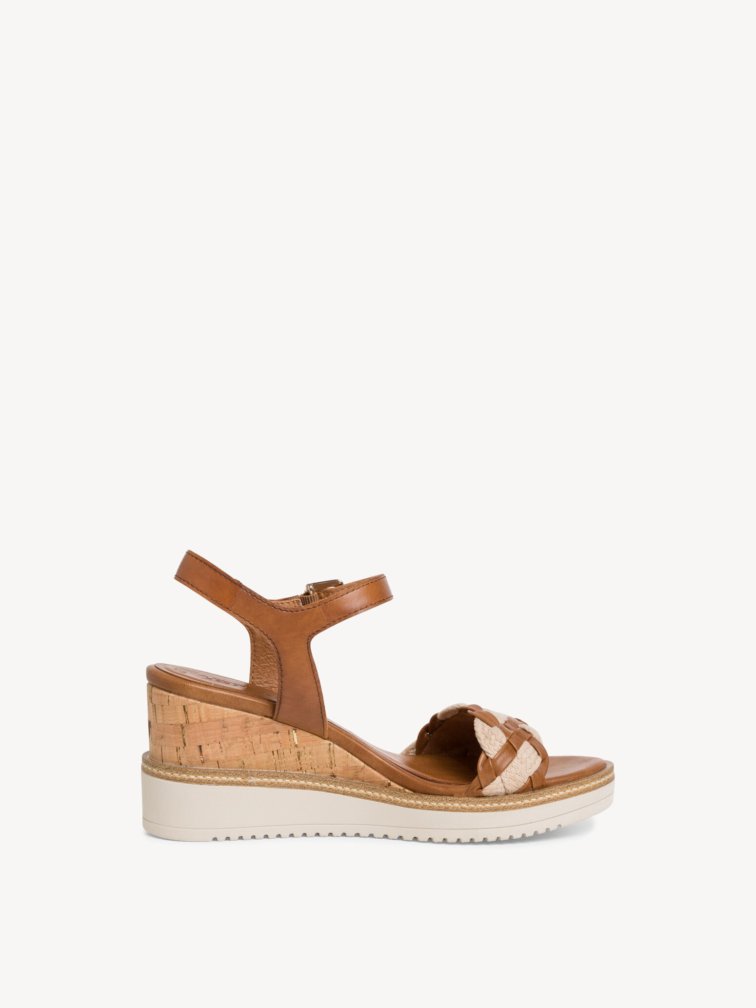 Sandale à talon en cuir - marron