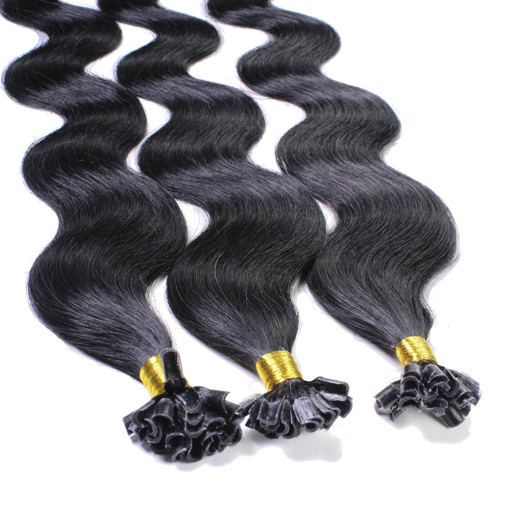 hair2heart Extensions à chaud bonding cheveux naturels #1 Noir 0.5g extensions