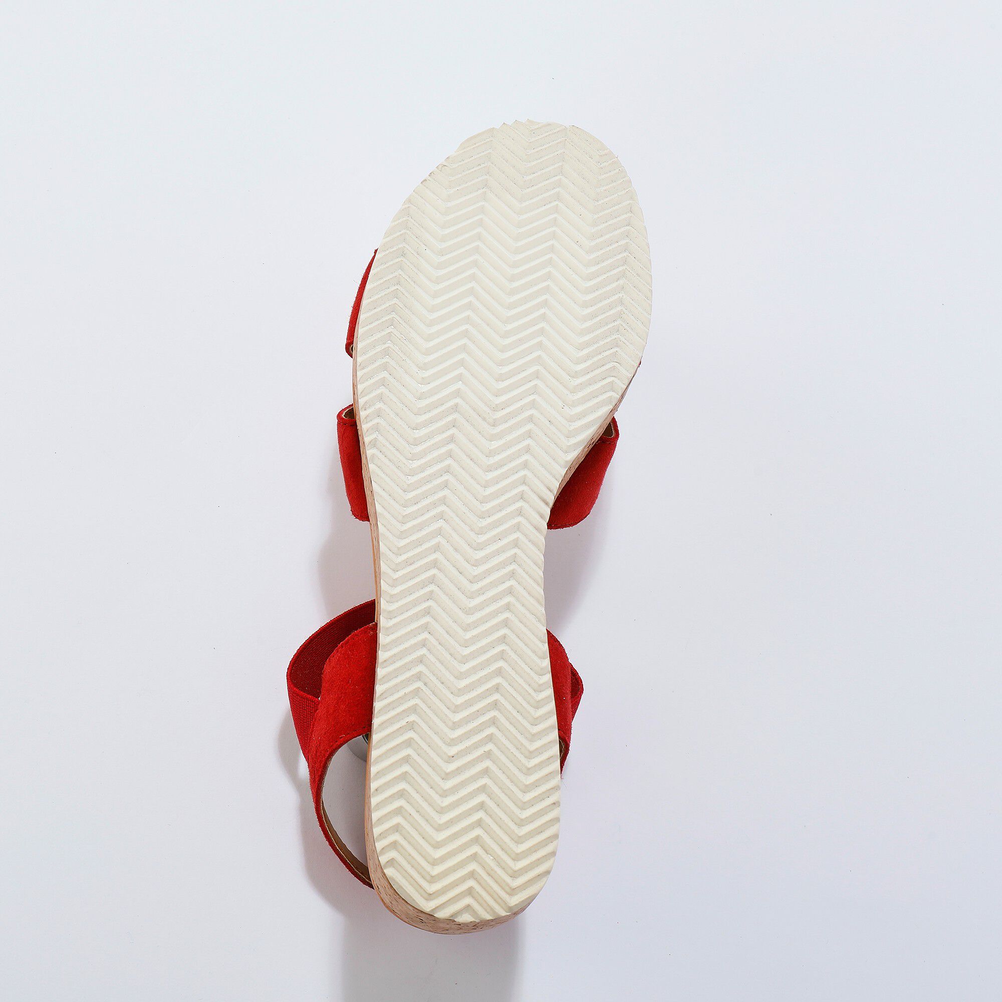 Sandales compensées à brides croûte de cuir