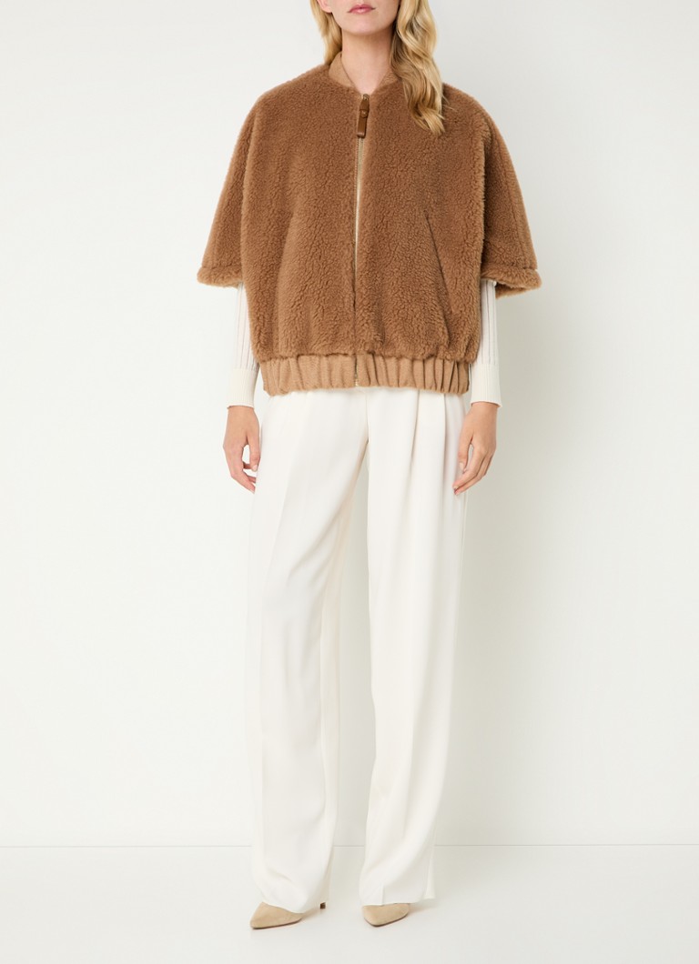 MaxMara Briose jacket in camel wool blend with side pockets