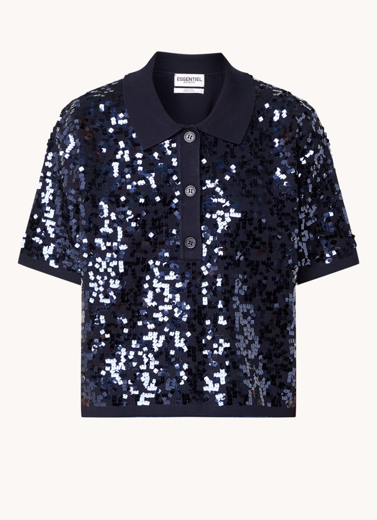 Polo Essential Antwerp Glitz in maglia fine con paillettes