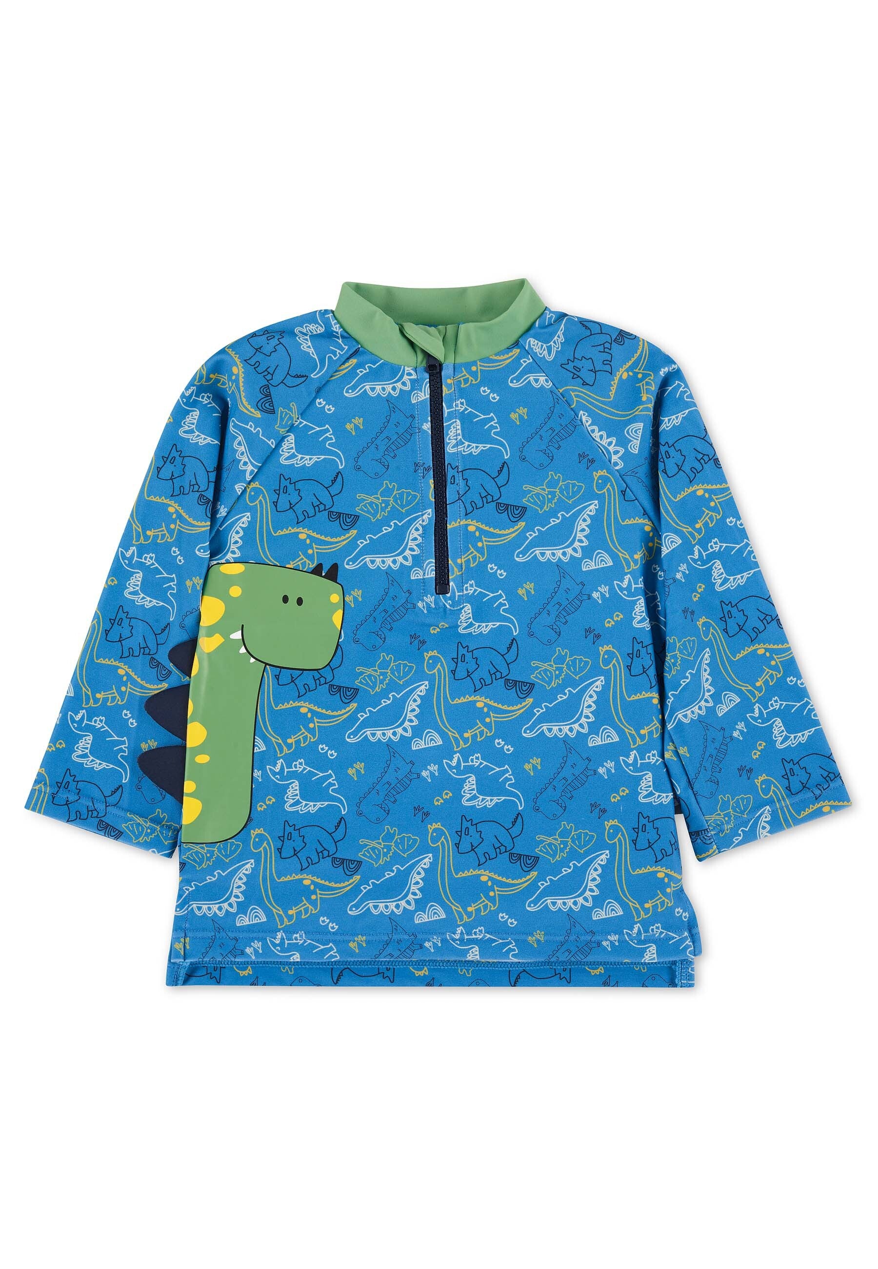 Langarm-Schwimmshirt mit Allover-Dino-Print