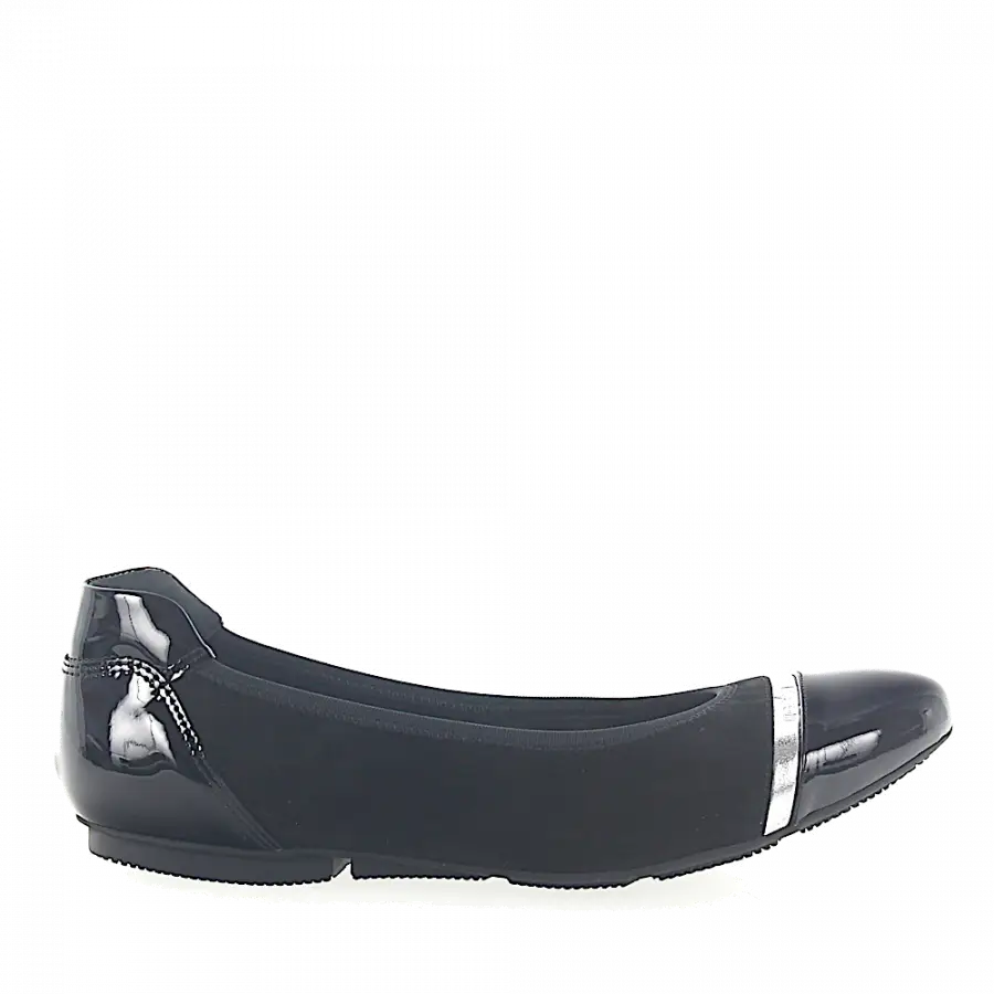 Hogan - Ballerinas WRAP 144 Veloursleder schwarz Lackleder schwarz - schwarz