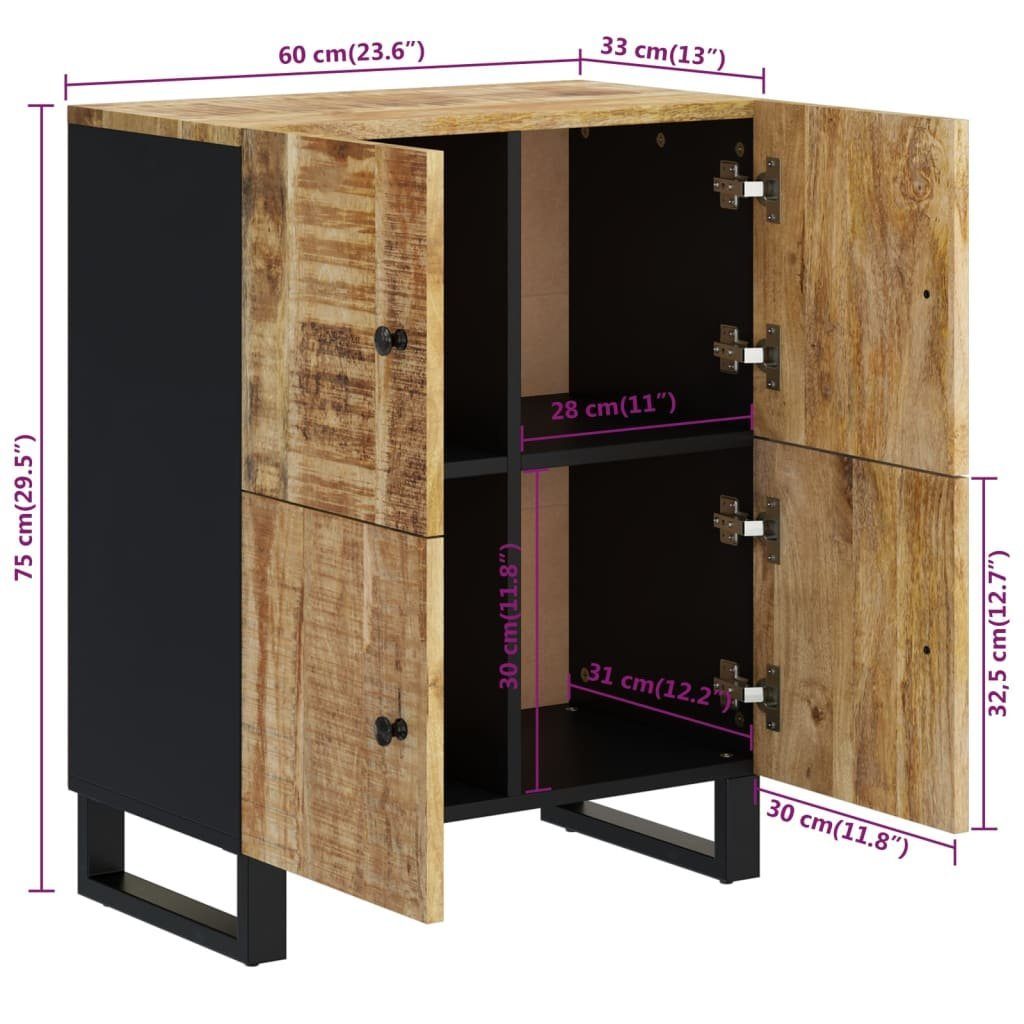 vidaXL Sideboard Sideboard mit 4 Türen 60x33x75 cm Massivholz Mango (1 St)