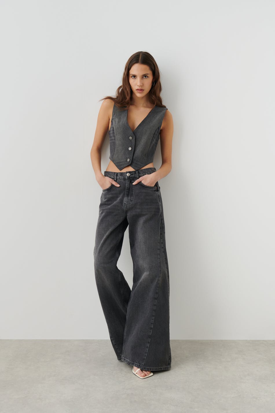 Remade wide jeans