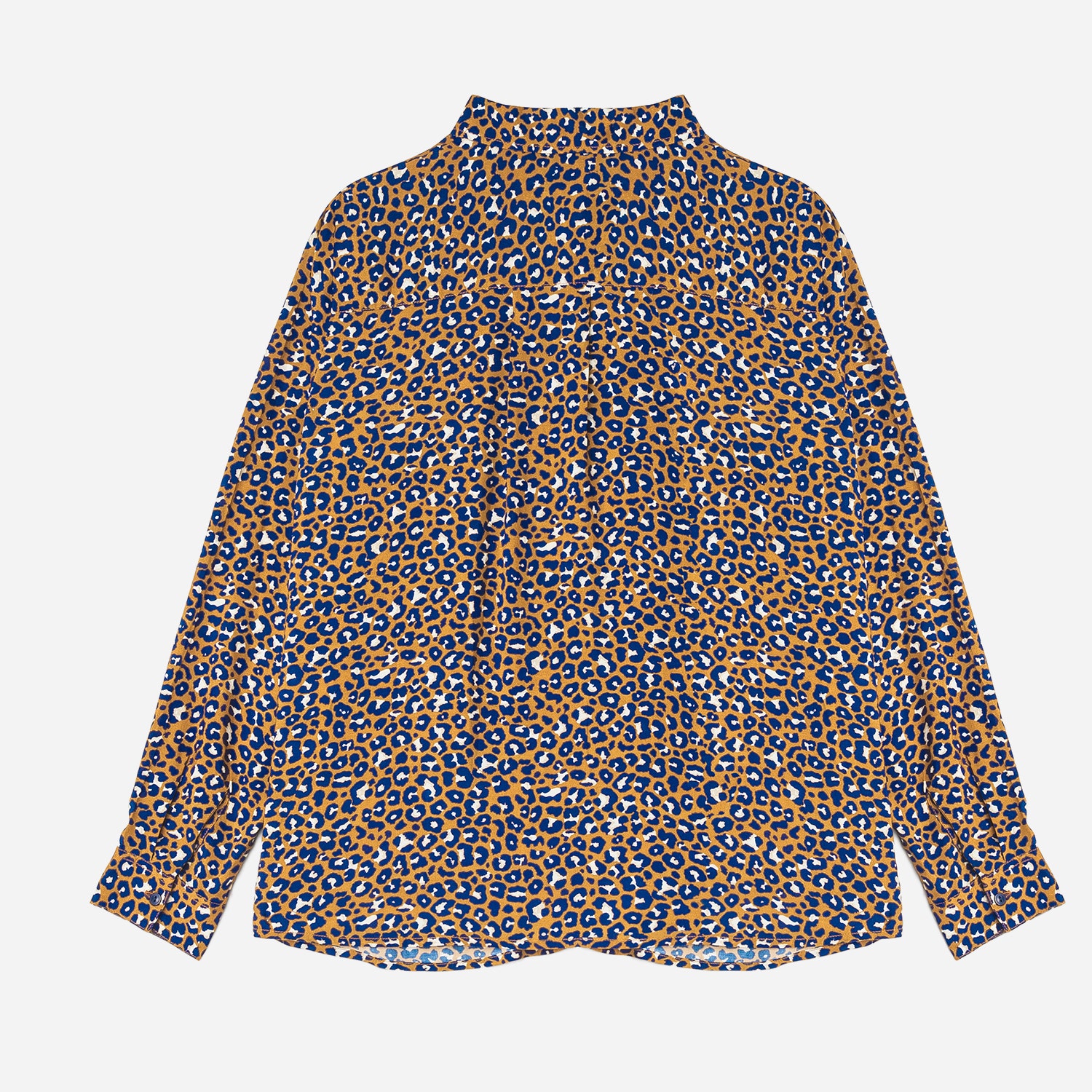 Chemise TEXTO camel à motif léopard bleu