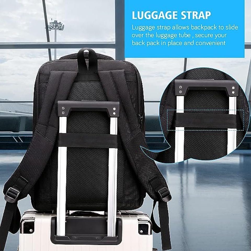 Diyarts Laptoptasche (Multifunktionaler Rucksack, Geräumig mit vielseitigen Stauraum), 15,6-Zoll Laptop-Rucksack aus wasserabweisendem PU-Leder