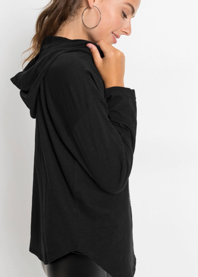 Oversize-Longshirt mit Kapuze