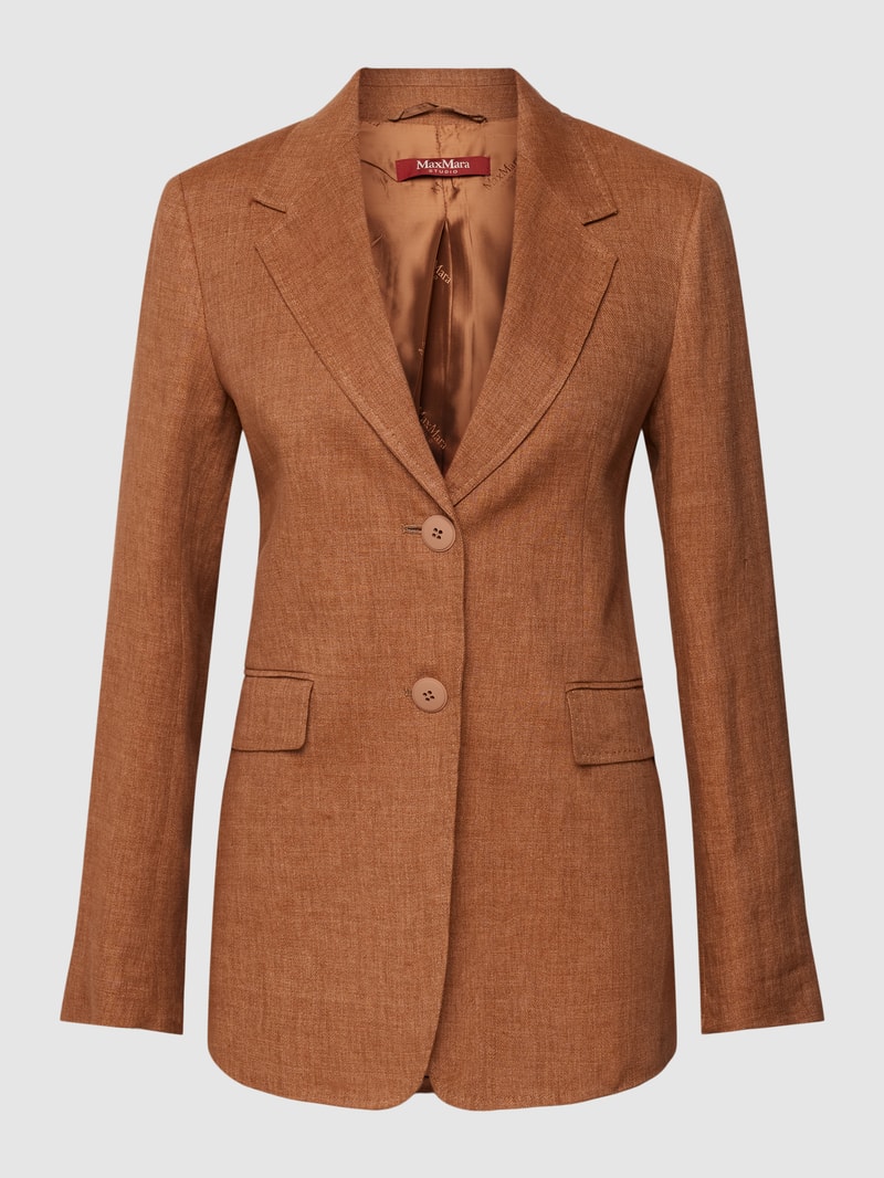 Leinenblazer mit Reverskragen Modell 'TECA' in terrakotta