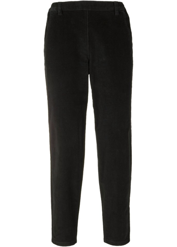 High-Waist-Cordhose mit Bequembund, knöchellang
