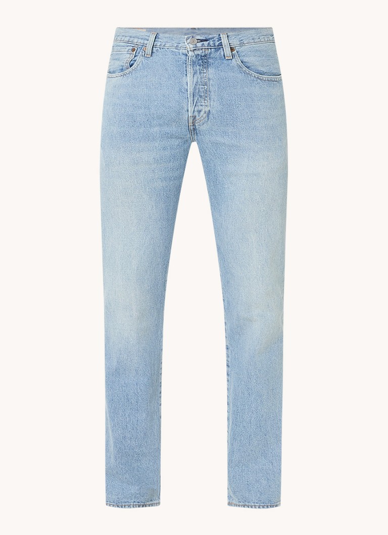 Calça jeans Levi's 501 de corte reto com lavagem clara