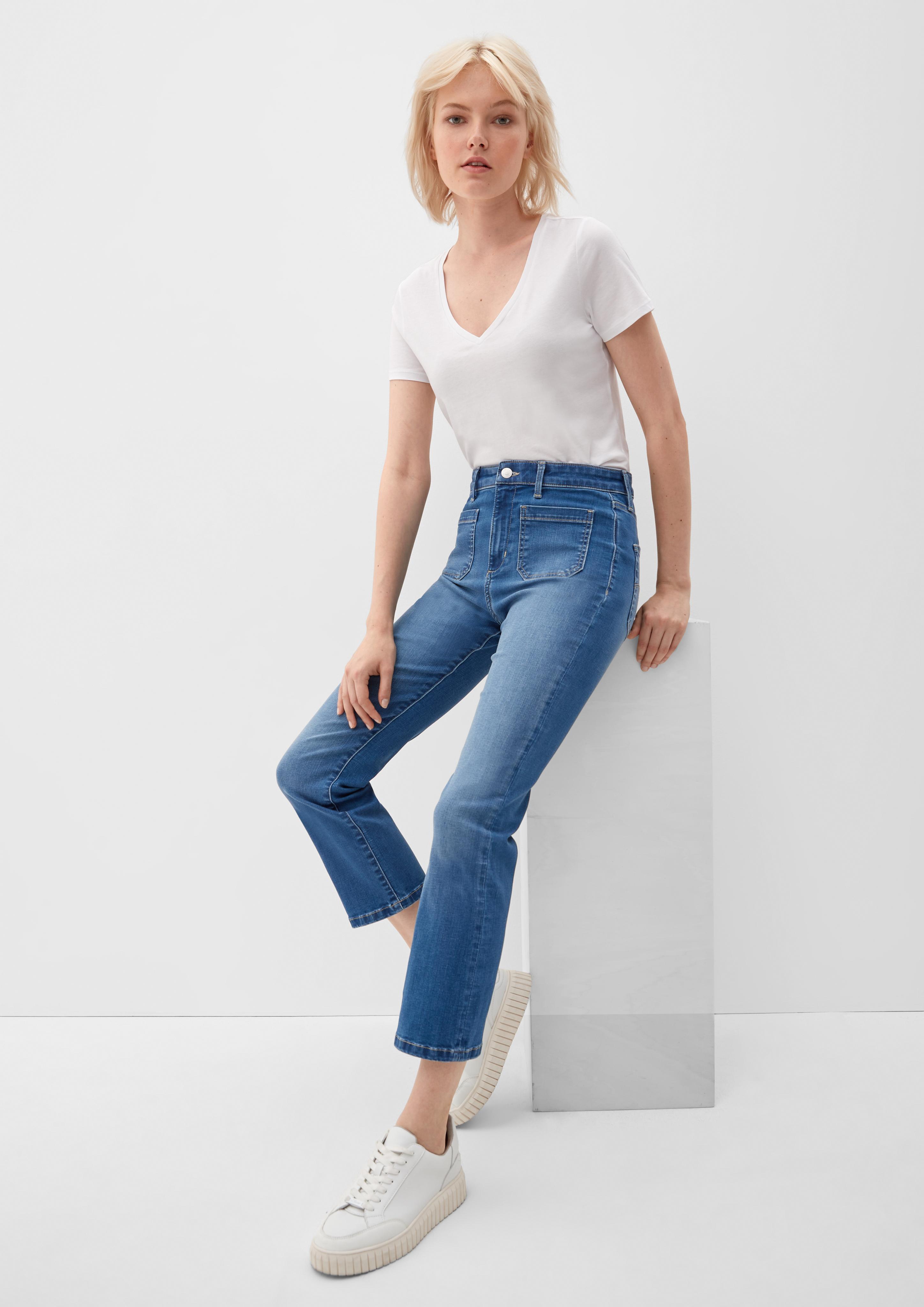 Ankle-Jeans Reena / Slim Fit / High Rise / Flared Leg  2125160-54Z4