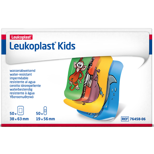 LEUKOPLAST kids Strips 38x63mm/19x56mm je 50 St  100 St  Pflaster