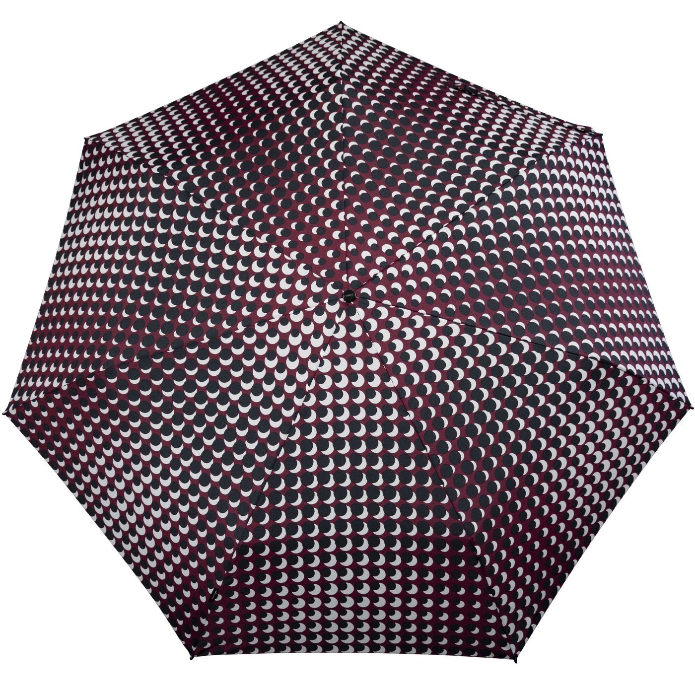 Knirps® Taschenregenschirm leichter, kompakter Schirm mit Auf-Zu-Automatik, schönes Design für Damen - Punkte Sun burgundy