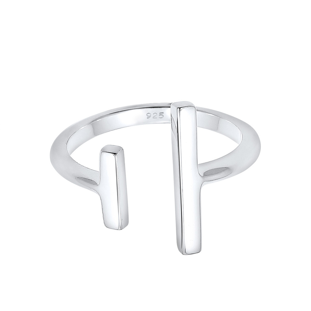 Elli Elli Bague Femmes Géo Bâton Ouvert Minimaliste en Argent Sterling 925 Bague