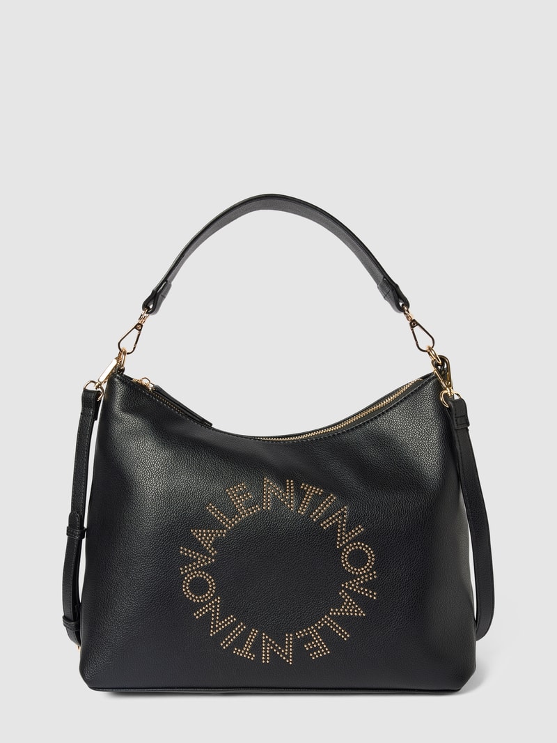Hobo Bag mit Label-Detail in schwarz