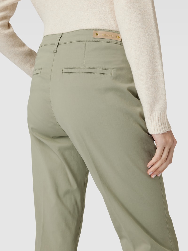 Regular Fit Hose mit Knopf- und Reißverschluss Modell 'TURN UP' in khaki