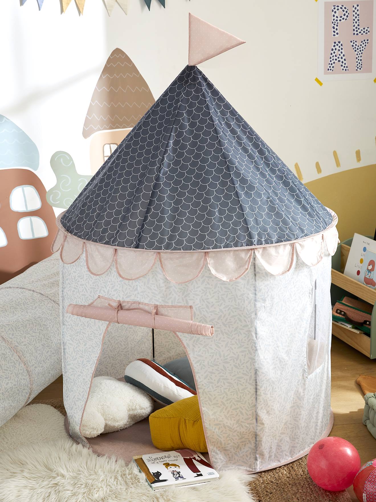 Vertbaudet Kinder Spielzelt BURG - blau