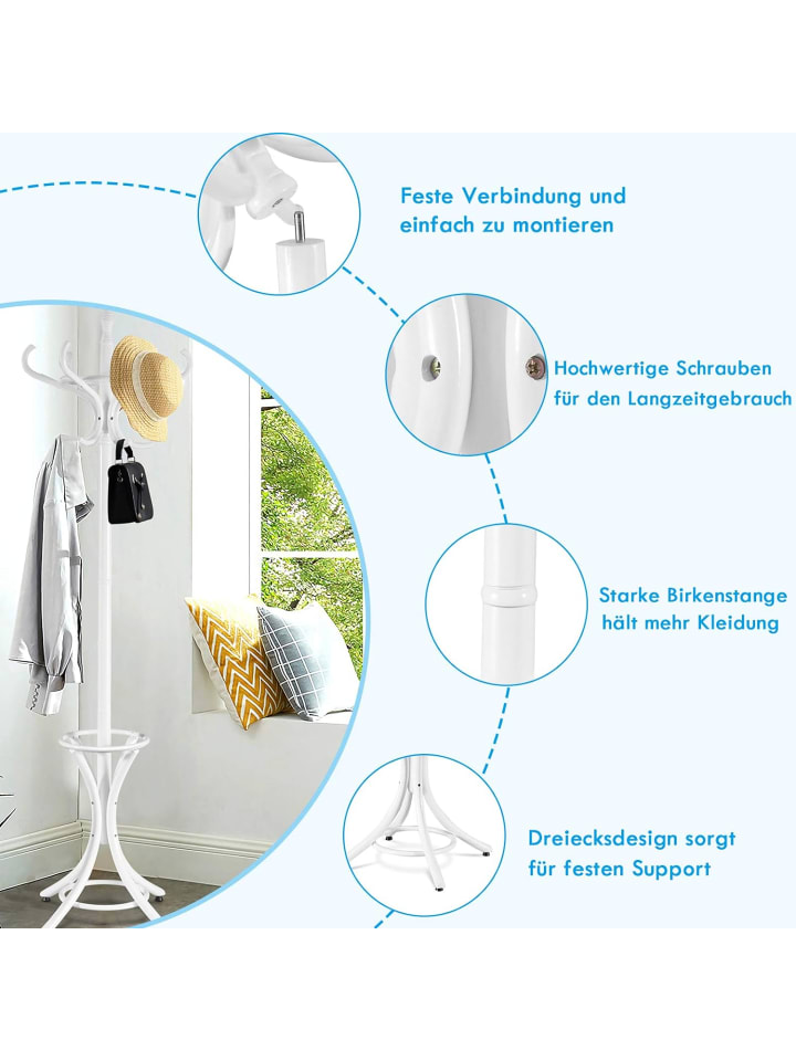 COSTWAY Garderobenständer in Weiß günstig kaufen 185 cm