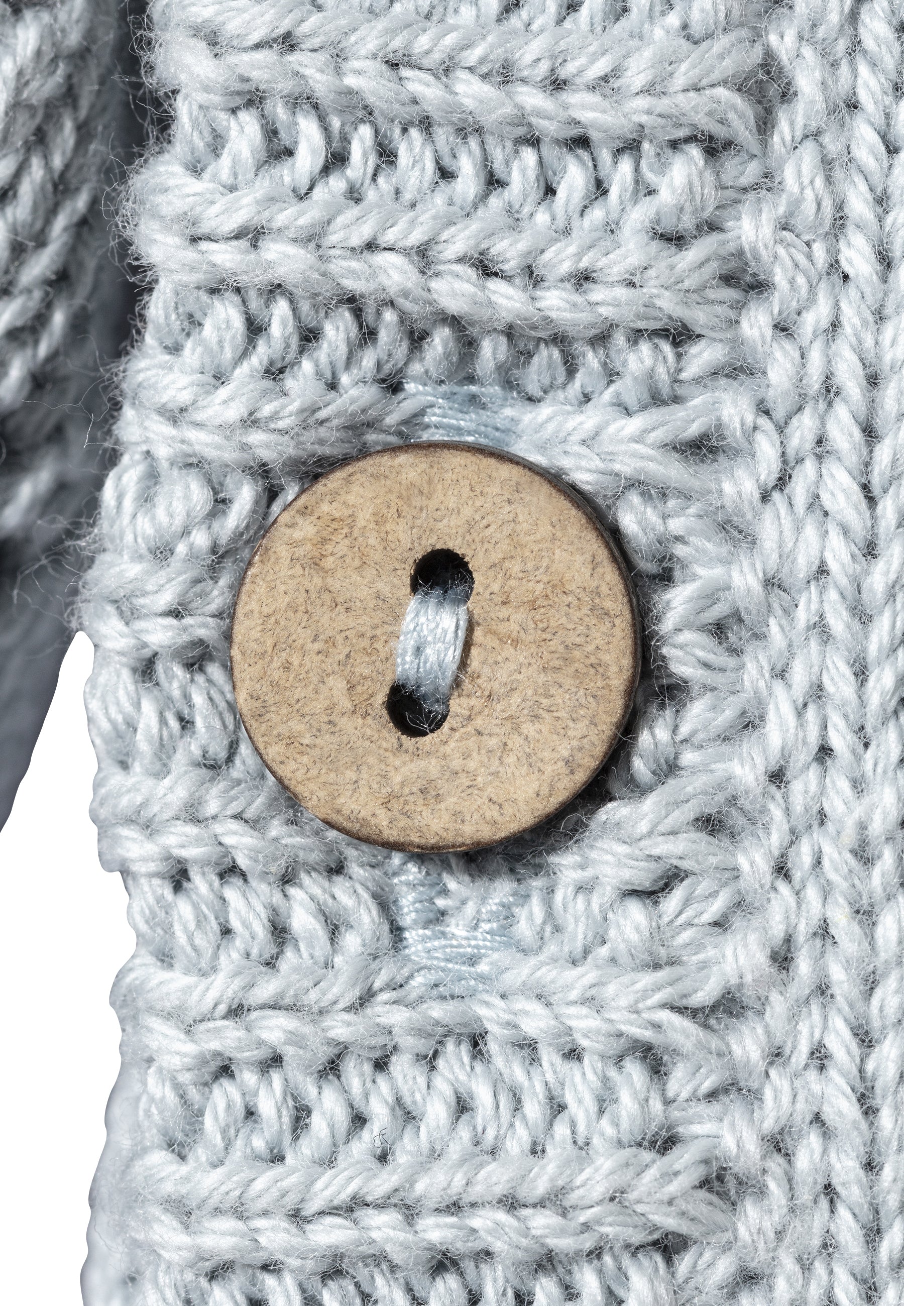 Strickjacke im Loch-Strick-Muster in graublau
