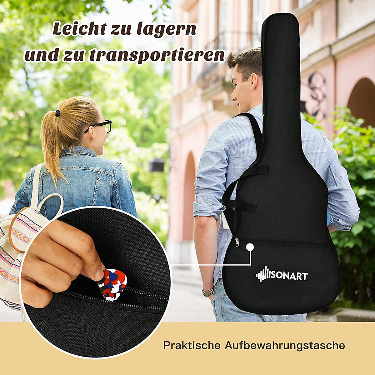 Akustikgitarre 41 Zoll mit Plektrum
