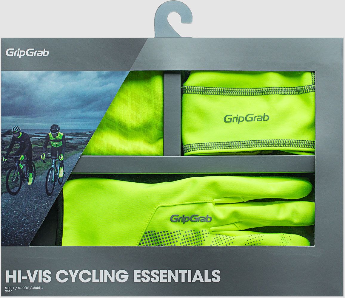 GripGrab Hi-Vis Cycling Essentials Set - Handschuhe + Mütze + Neckwarmer kaufen | Bike-Discount