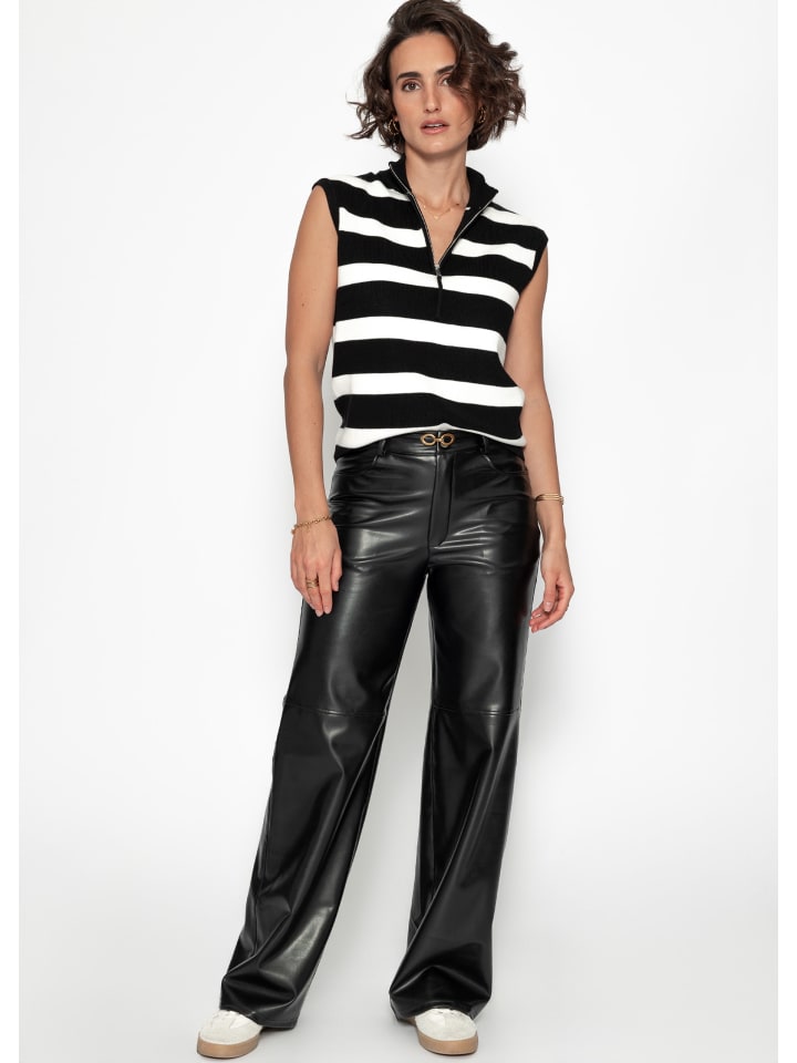 SASSYCLASSY Straight-Fit Thermo Hose aus Kunstleder in Schwarz günstig kaufen