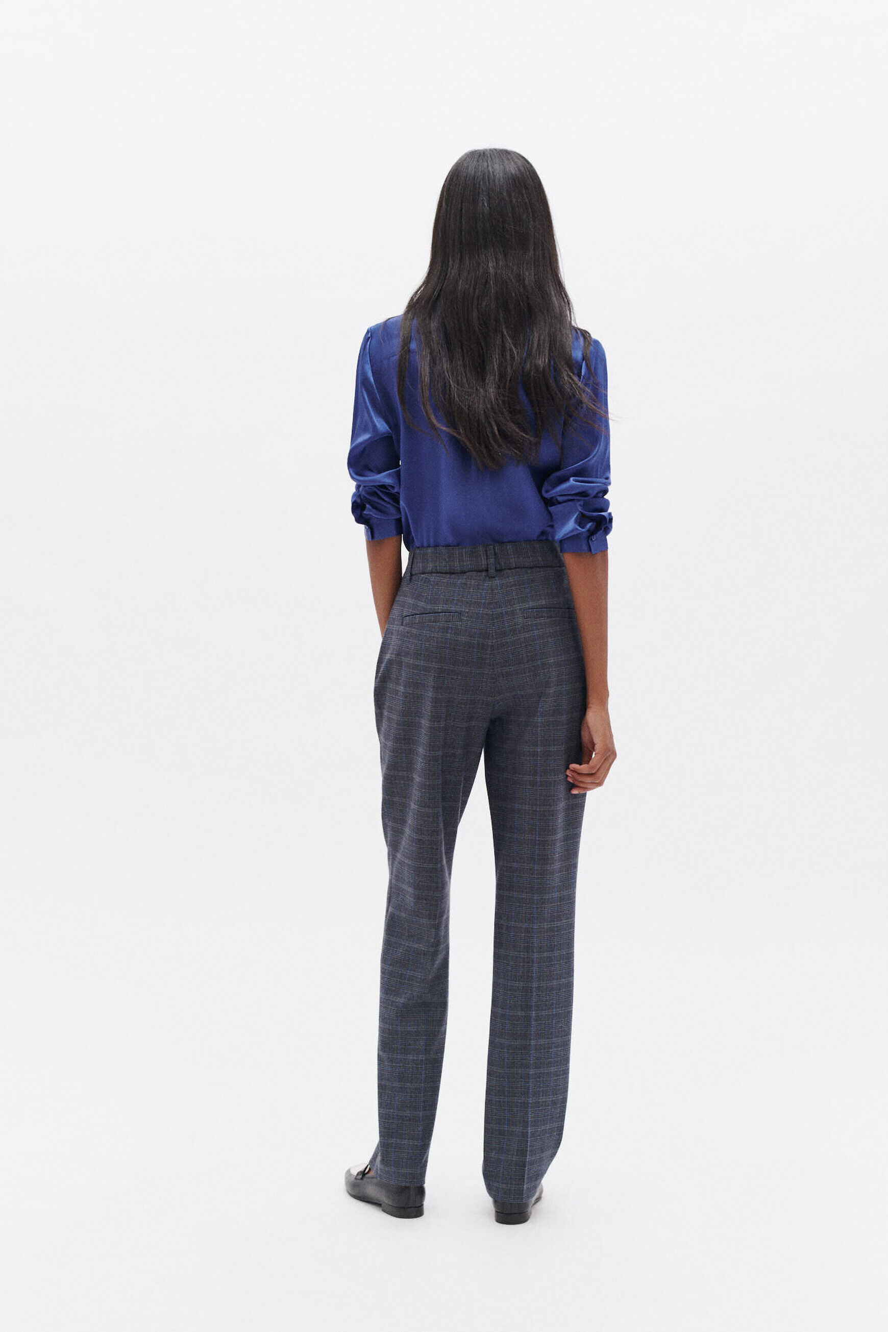 chemise jeanne b en soie bleu electrique femme