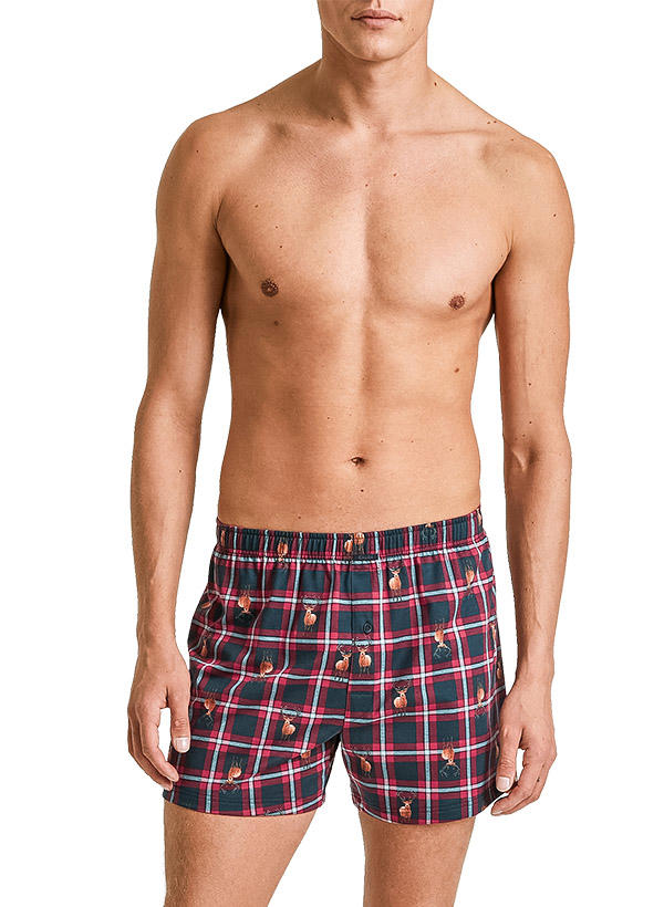 CALIDA, Boxershorts, Baumwolle, dunkelblau-rot kariert